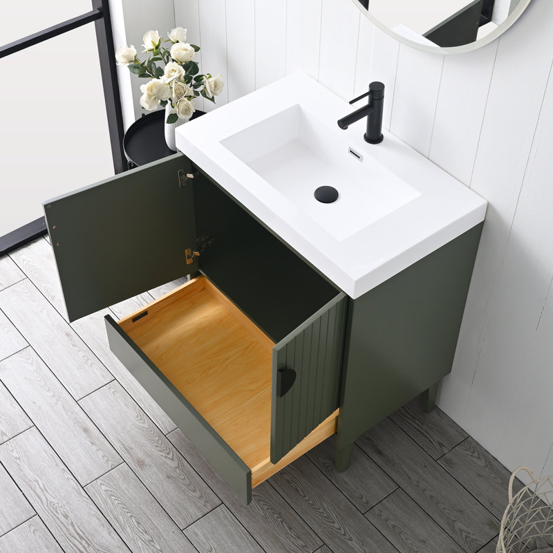 George Oliver 30 Inch Freestanding Bathroom Vanity with Sink, Wood ...